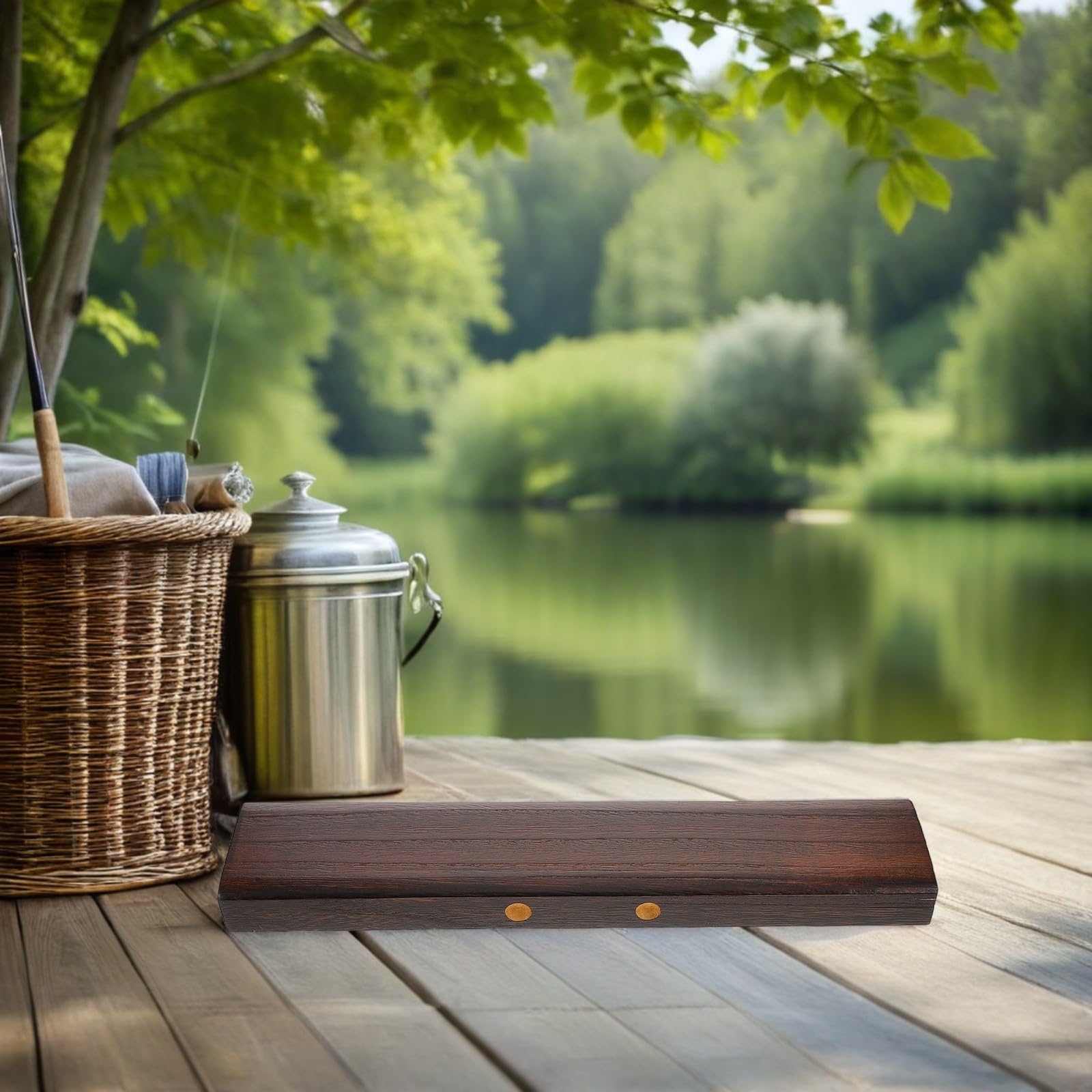 TOYANDONA Boîte de Rangement Pêche en Bois, 3 Pièces, Grosse Capacité