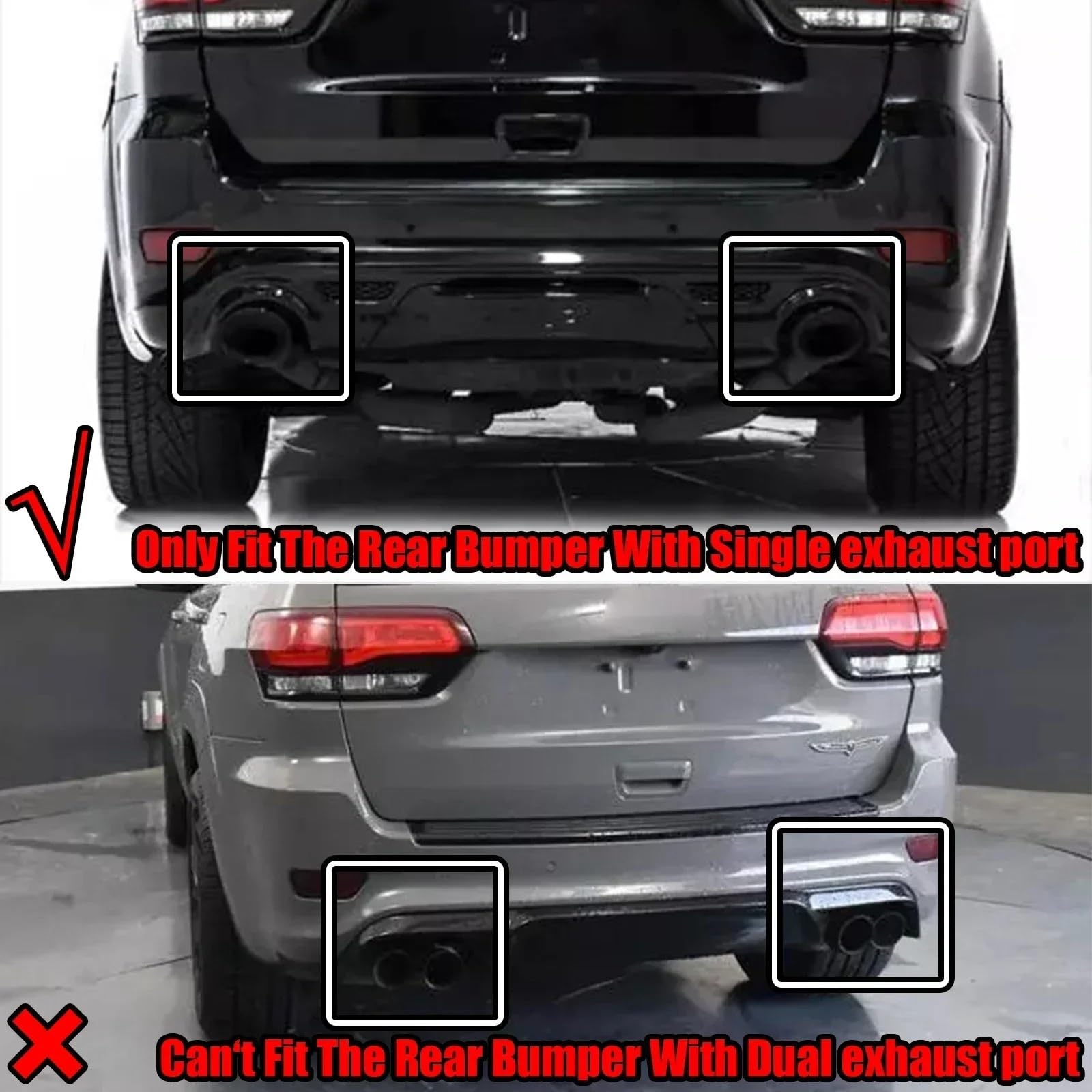 przedniego zderzaka Pasuje do Grand Cherokee SRT 14-21 Spoiler Splitter Body Kit styl włókna węglowego/czarny błyszczący 3 szt. Dyfuzor tylnego zderzaka(Carbon Fiber Style)
