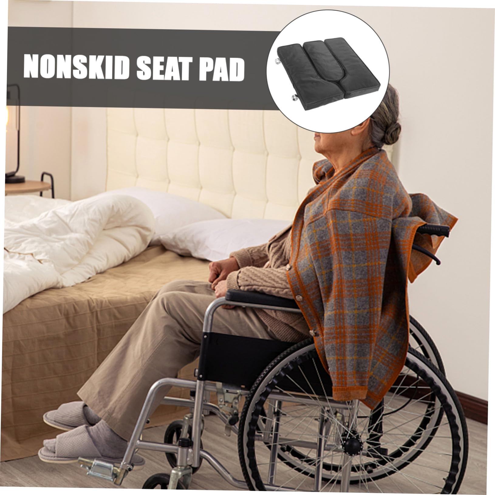 FRCOLOR Cojín de Asiento para Silla de Ruedas Almohadón Cómodo para Asiento Cojín de Repuesto para Silla de Ruedas