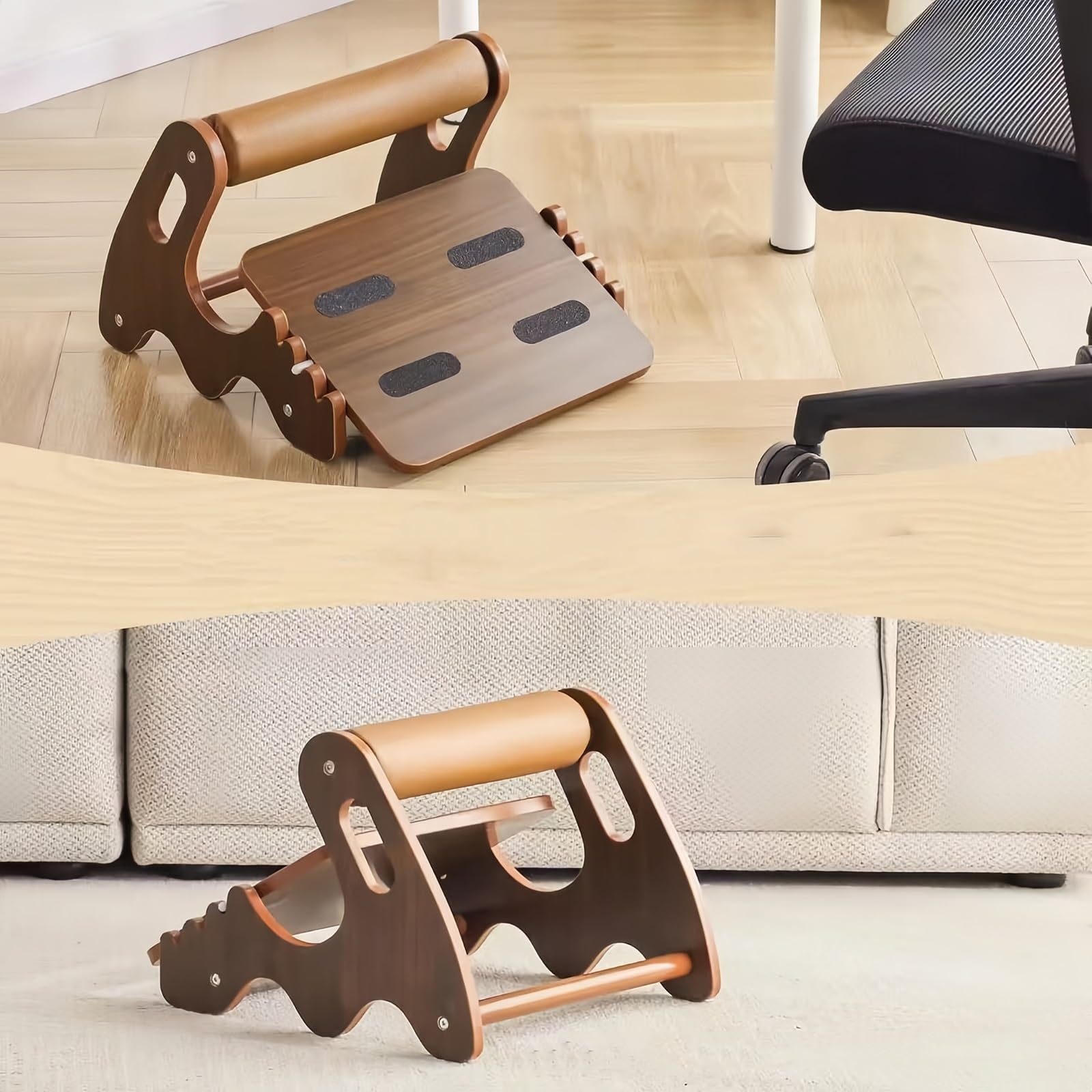 Poggiapiedi Legno Regolabile Sotto Scrivania, Sgabello Inclinato 3 Livelli | Supporto Piedi Scrivania,Piattaforma Inclinabile Piedi,Supporto Piedi Lavoro Casa,Ripiano Ergonomico Piedi