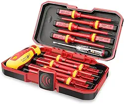 Conjunto de chaves de fenda de eletricista HURRICANE isoladas de 1000 V, chave de fenda Torx, chave Pozidriv, multifuncional profissional premium com 13 peças CR-V