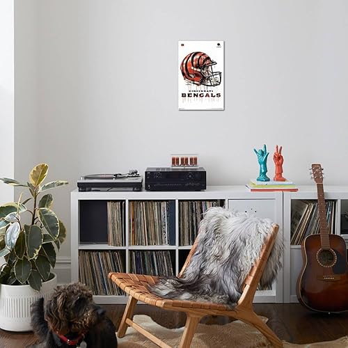Miniatura 4 de Trends International NFL Cincinnati Bengals - Póster de pared con casco antigoteo en el 20, 14.72 x 22.37 pulgadas, lienzo estirado