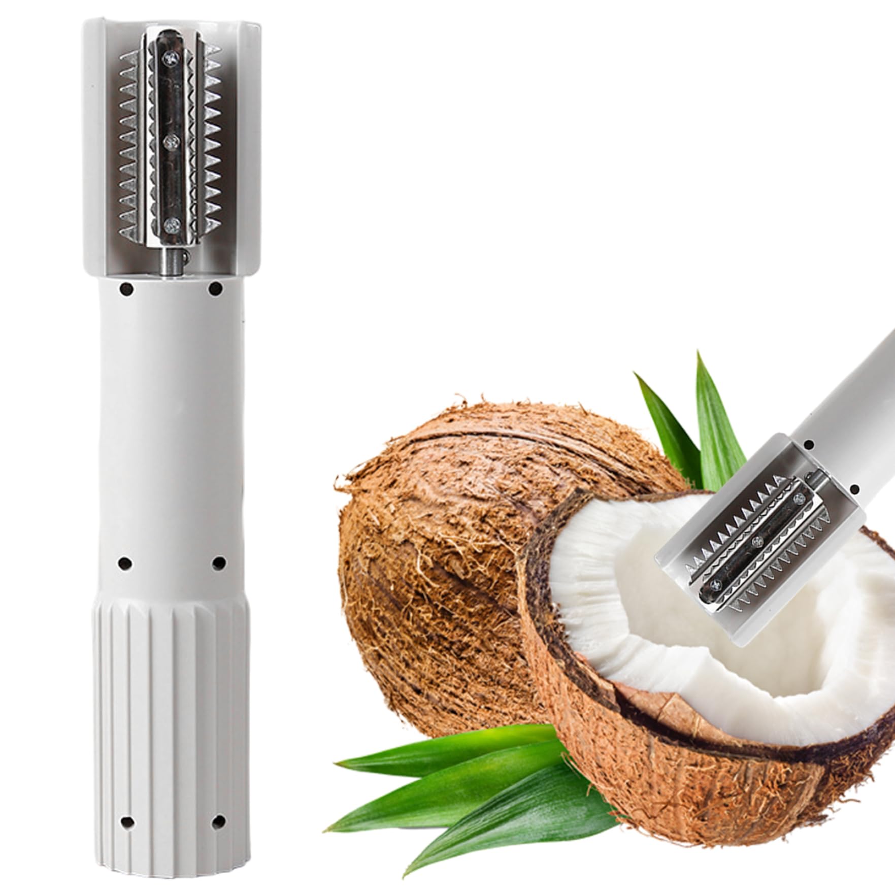 Neptuiby Electric Coconut Grater for Kitchen, Cordless Coconut Scraper with Stainless Steel Blades, Efficient Tool for Milk, Meat & Desserts.
