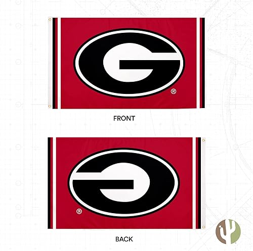 Miniatura 4 de Desert Cactus Bandera de la Universidad de Georgia Bulldogs UGA Dawgs banderines 100 poliéster para interiores y exteriores 3 x 5 diseño K