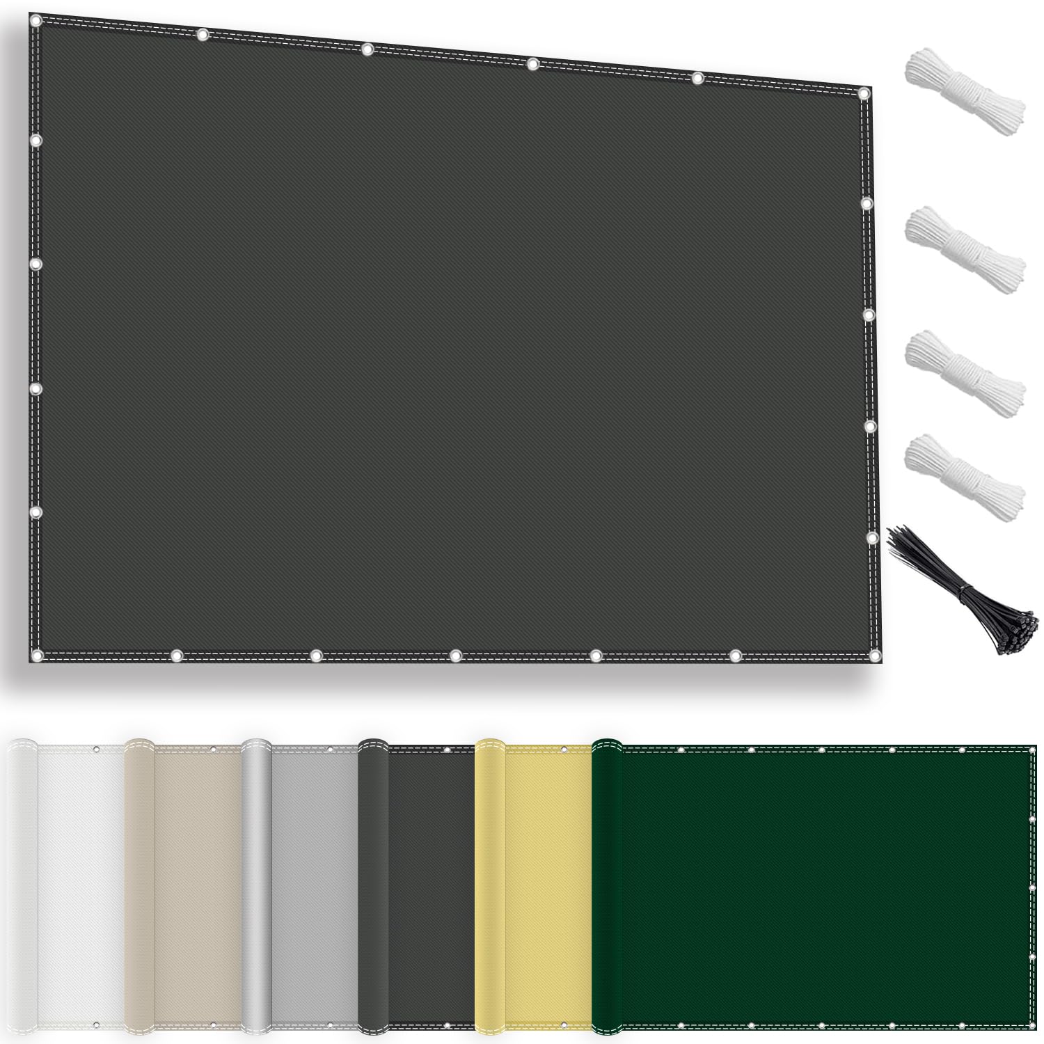 Toldo Vela Rectangular 2x2M,toldos Exterior terraza Impermeable, toldo Vela de Sombra con Ojales y Cuerdas de sujeción, 95% protección UV e Impermeable para Exterior, Patio, jardín, Antracita