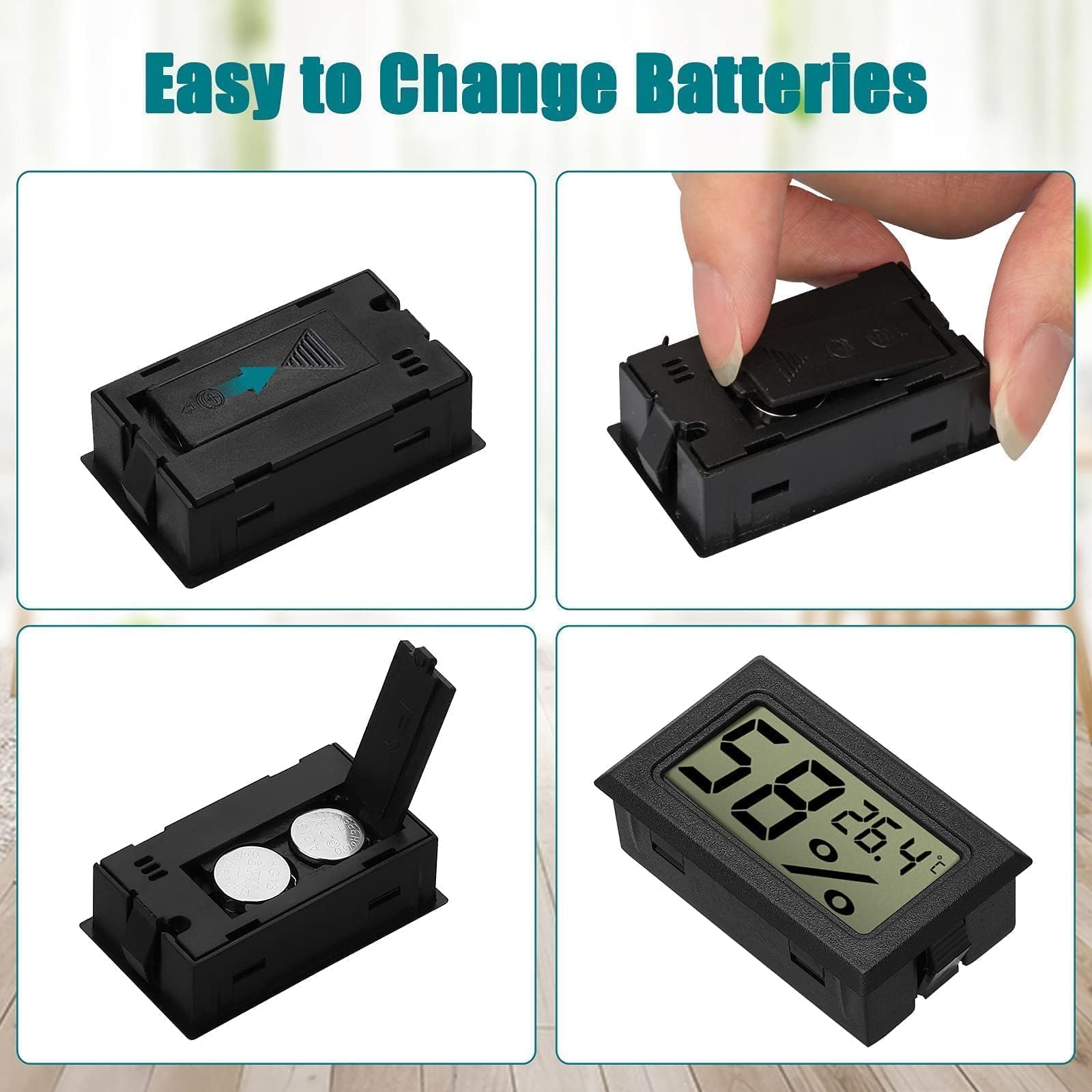 EEEKit Pack de 8 Mini Termómetros Higrómetros Digitales, Monitor de Humedad y Temperatura Ambiente Interior para el Hogar, Celsius