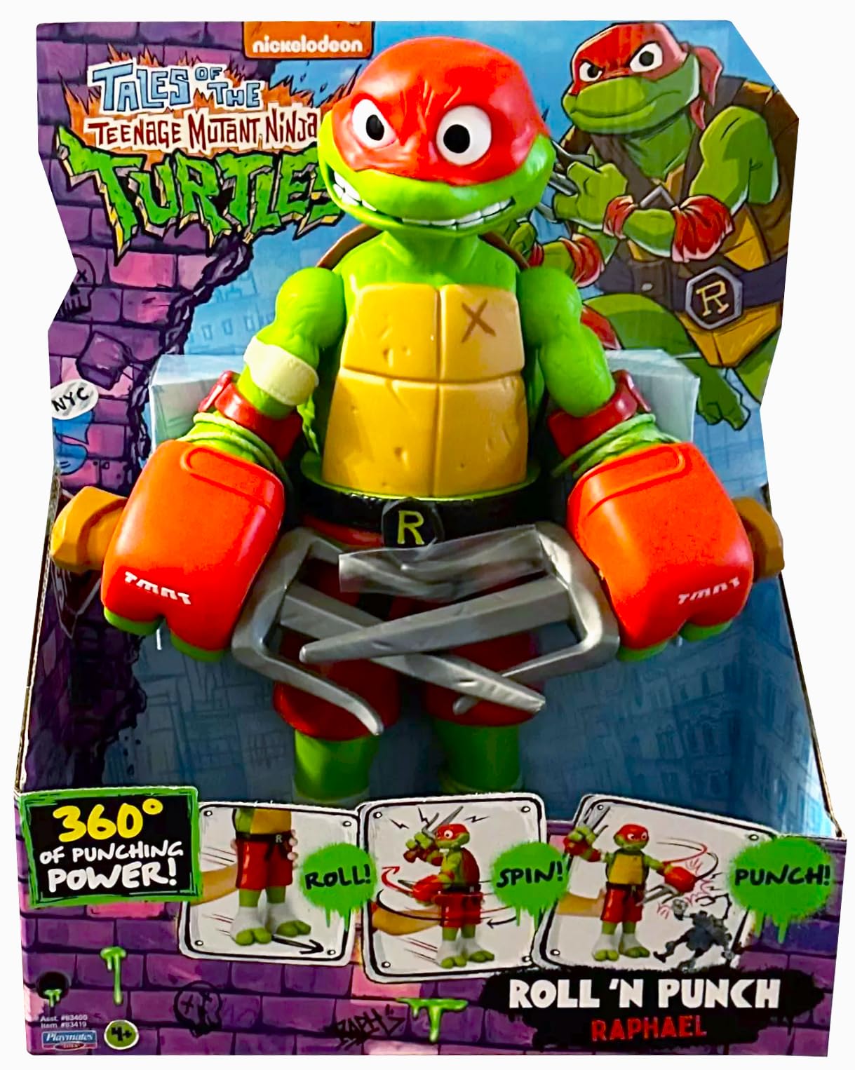 Tales of Mutant Turtles Playmates 12-inch Roll and Punch Figure, Raphael, Anime, Mutant, Panic, Turtle, Ninja, ROLL 'N PUNCH RAPHAEL
