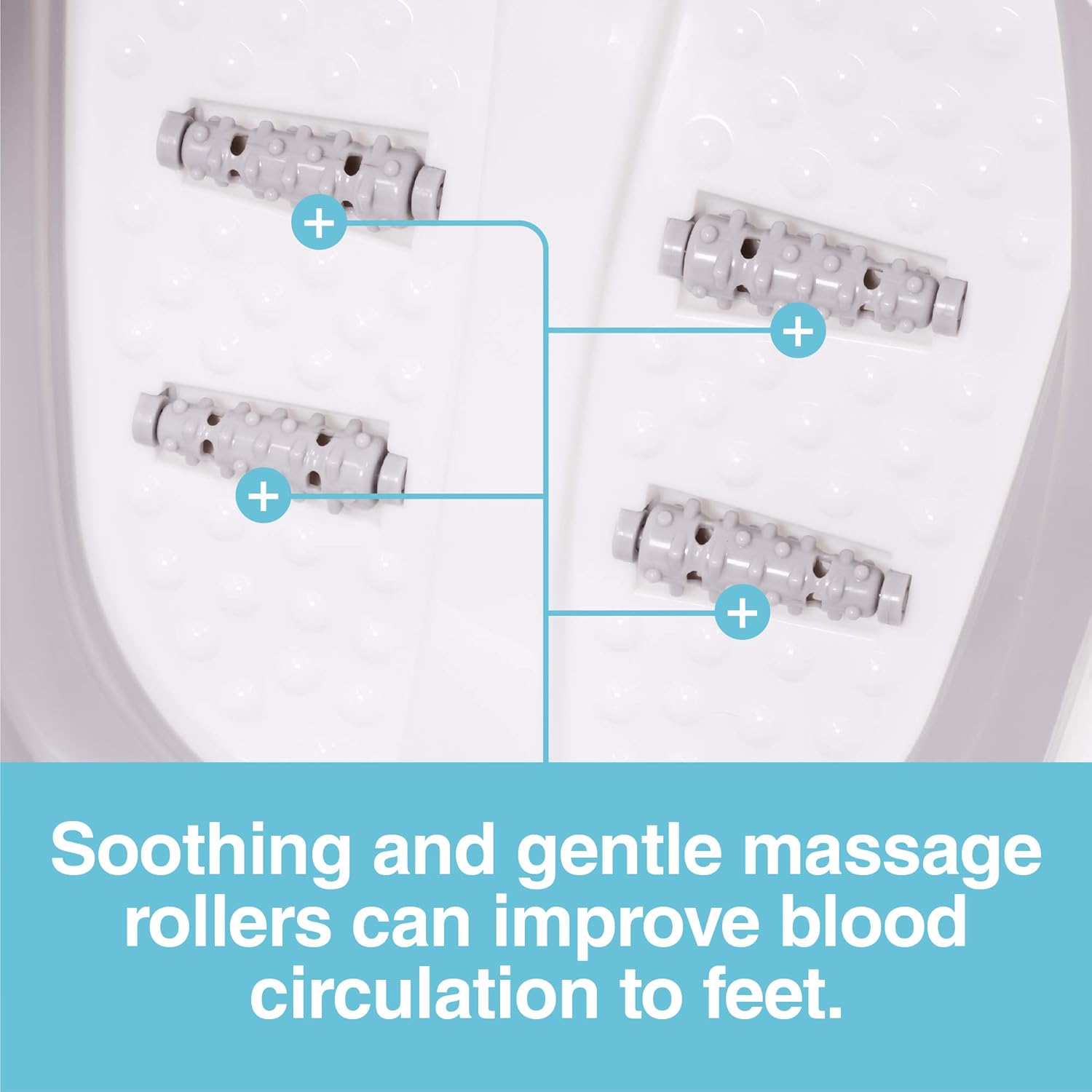 Collapsible Foot Soaking Bath Tub with Massage Rollers for Sore Feet - Stress and Tension Relief - Foldable Portable Pedicure Spa Basin (Gray)