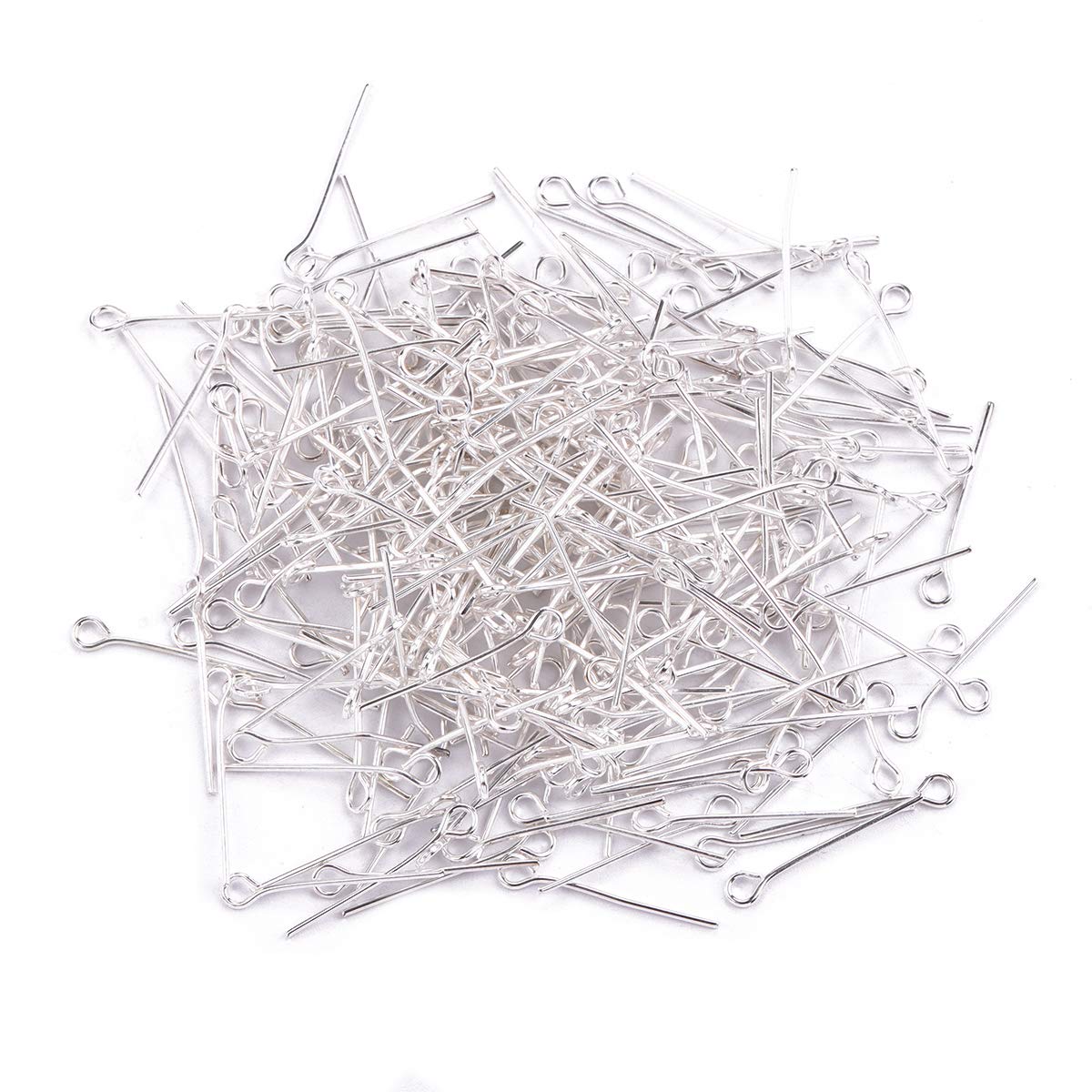 BEADIA Alfileres de cabeza plateada para hacer joyas de bricolaje de 20 mm, 500 unidades