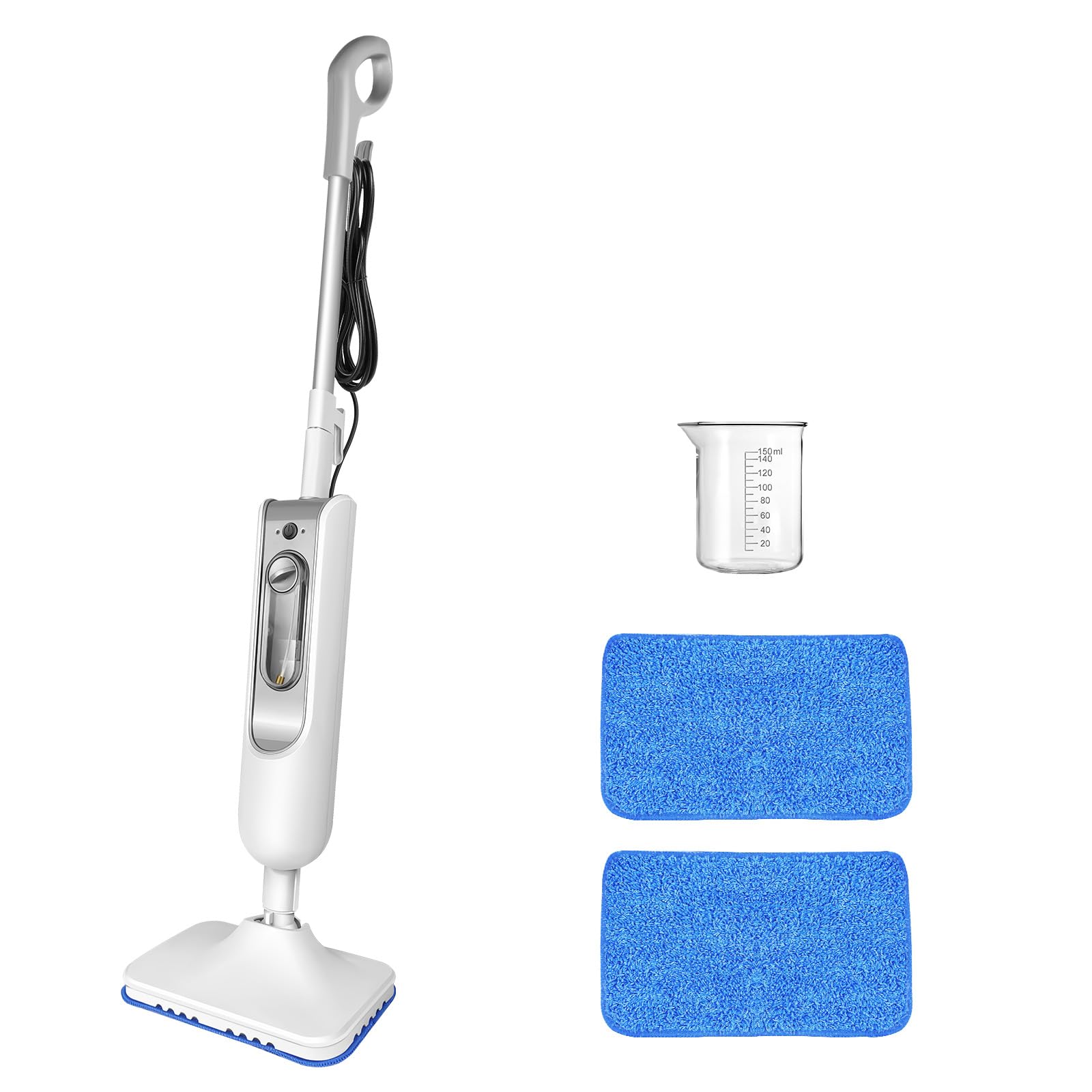 Scopa Vapore Verticale, pulitore a vapore elettrico 1500 W, elimina il 99,9% dei batteri in casa, serbatoio 400 ml, per pavimenti, finestre e tappeti