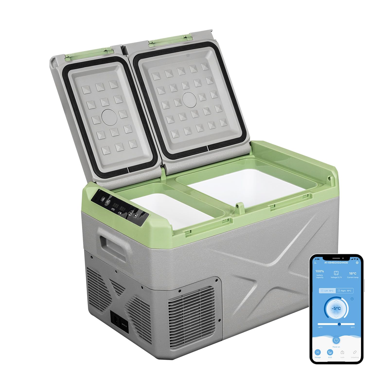 Alpicool XD35 23,7 Litri Frigoriferi Portatile Elettrico Frigorifero per Auto Congelatore 12V 24V DC/AC Mini Frigo per Viaggio, Picnic, Campeggio Uso Esterno