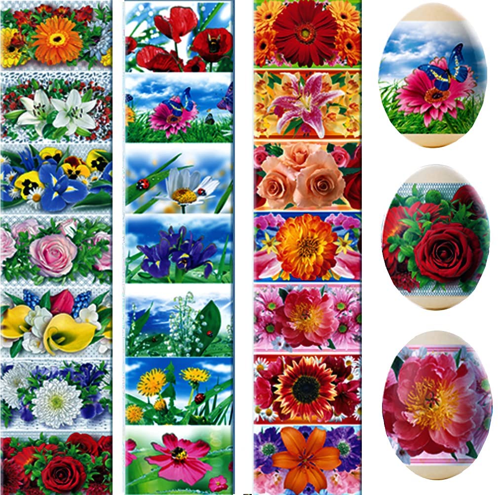 Lot 3 Ukrainian Thermo Heat Shrink Sleeve Decoration Easter Egg Wraps Pysanka Set - for 21 Easter Eggs (Set # 8)