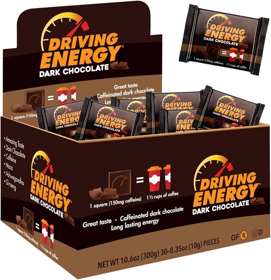 Amazon.com : Driving Energy - Caffeinated Energy Bite Size - Dark