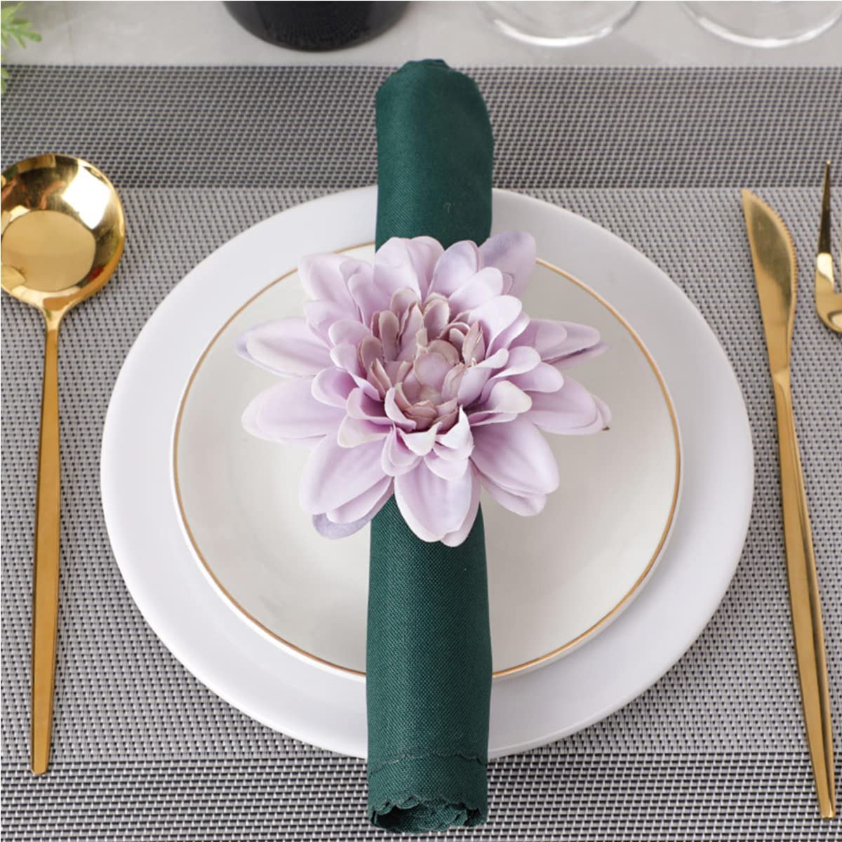 Set of 6 Napkin Rings Handicraft Flower Napkin Rings Spring Napkin Rings Rose Napkin Holders Vine Design Napkin Holder Rings Table Decorations