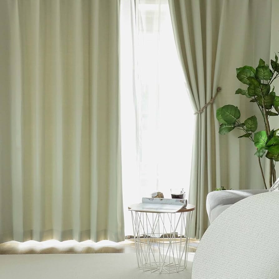 グラムスタイル カーテン 4枚セット 遮光 3級 防音 遮熱 断熱 日本製 厚地2枚 レース2枚 【11色】 アイボリー (幅 80cm x 丈 220cm)