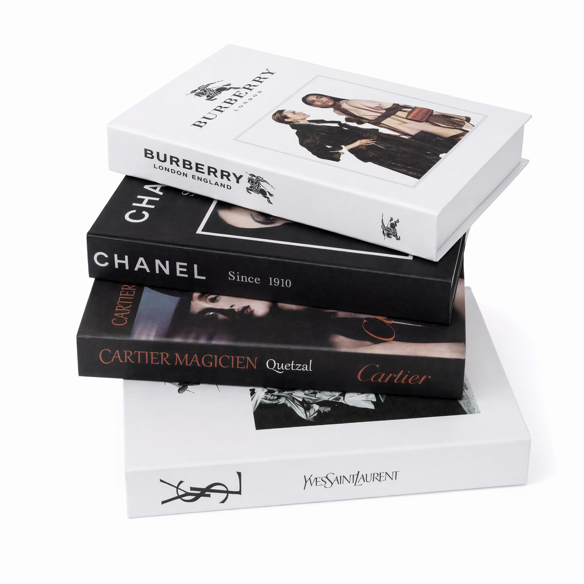Faux livres décoratifs au design moderne et couverture rigide premium x4