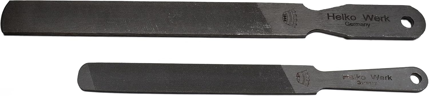1844 Helko Werk Germany Dual Sided Axe Sharpening File - Axe Sharpener Metal File single-cut and cross-cut hand file (Compact + Heavy Set)