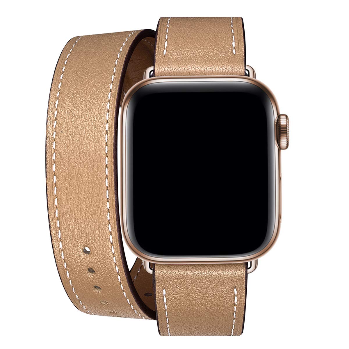 WFEAGL Leather Bands Compatible with Apple Watch 38mm 40mm 42mm 44mm, Top Grain Leather Band Slim & Thin Replacement Wristband for iWatch SE & Series 7/S6/5/4/3/2/1