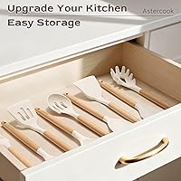 Vista 9 de Astercook Kitchen Utensils set, 39 PCS Silicone Cooking Utensils Set with Wooden Handle, 446°F Heat Resistant Food Grade Utensil Sets, BPA Free
