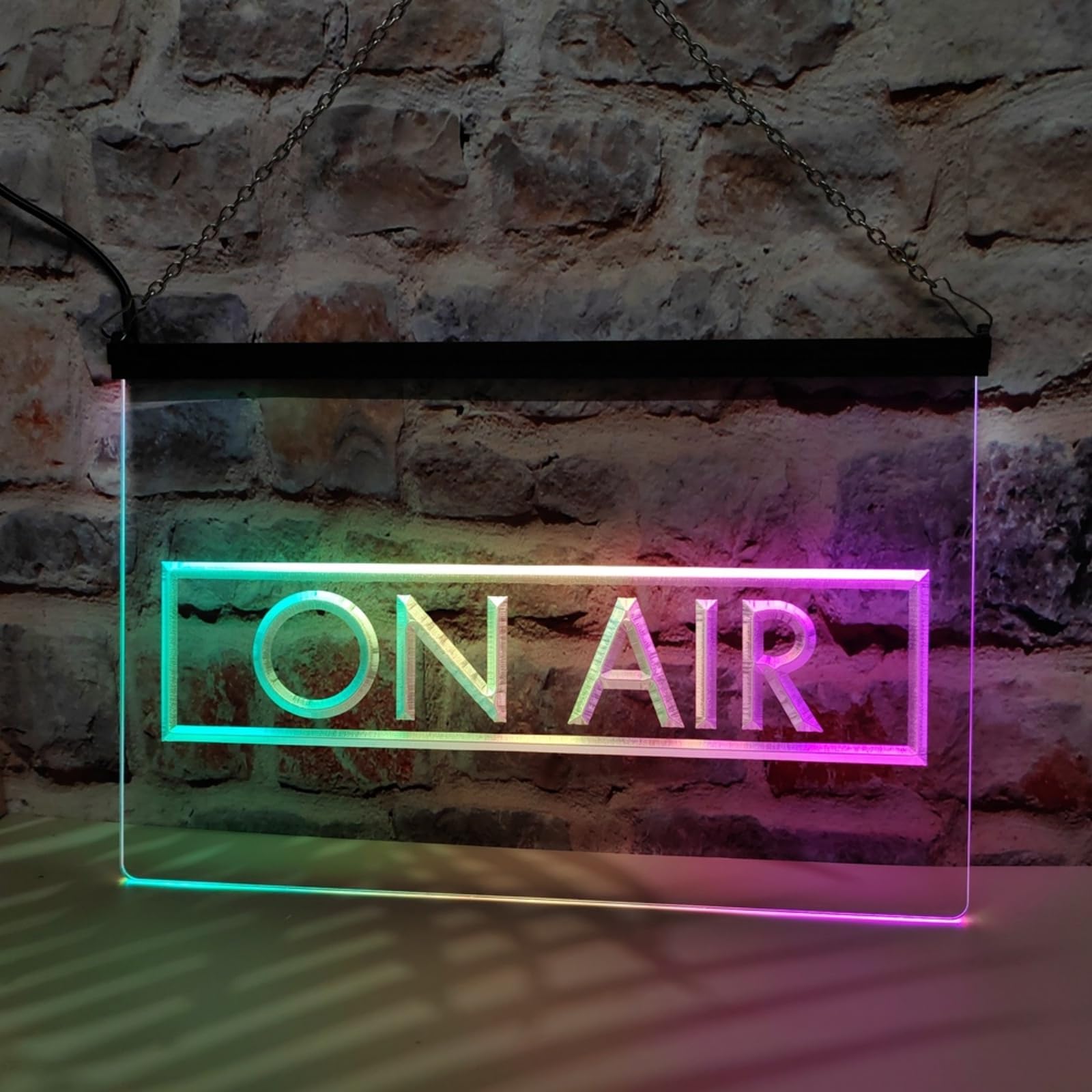 On Air Neonowy napis do dekoracji ścian, sterowany za pomocą aplikacji, z możliwością ściemniania, zasilany przez USB, idealny do studia filmowego,40x30cm