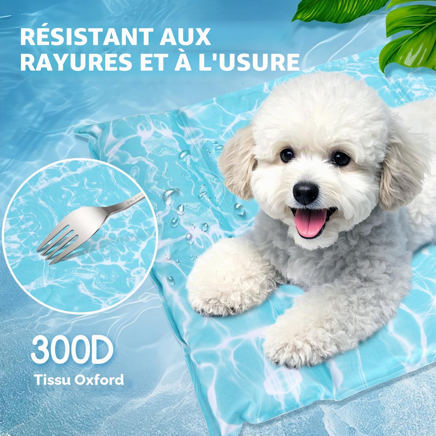 Nobleza Tapis Rafraichissant Chat et Chien, Design avec 6cm Oreiller Cervical Ajouté, Gel Non Toxique et Auto-Rafraîchissant, Tissu Oxford 300D Résistant Tapis Rafraichissant, 122x70cm