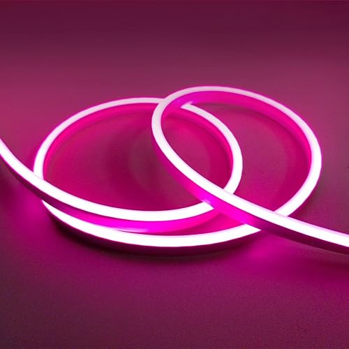 Miniatura 7 de Tira de luces LED de neón, luces LED de 16.4 pies para dormitorio, tira de neón de silicona de 12 V, impermeable, flexible, cuerda de luz de neón