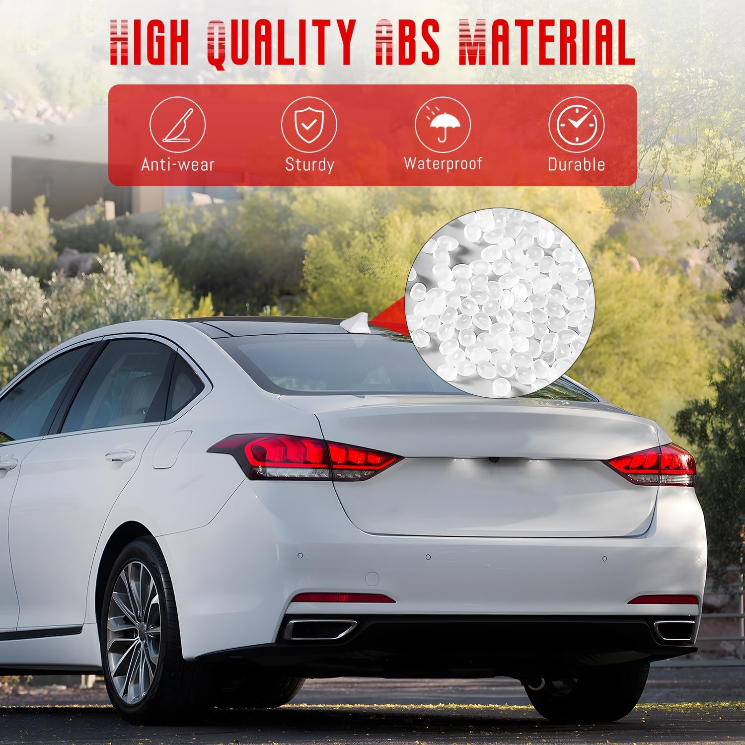 Shark Fin Antenna Cover fit for Hyundai Sonata 2015-2019, for Kia Optima 2014-2020,for Elantra Sedan 2011-2016,for Genesis Sedan G80 2015-2017 (White)