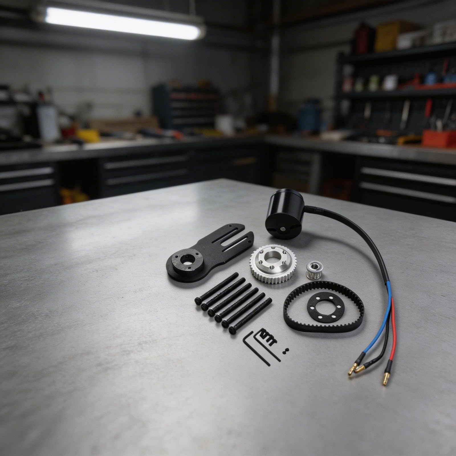 Kit de moteur de skateboard électrique 1800 W N5065 270 kV avec courroie de 270 mm et support en acier inoxydable