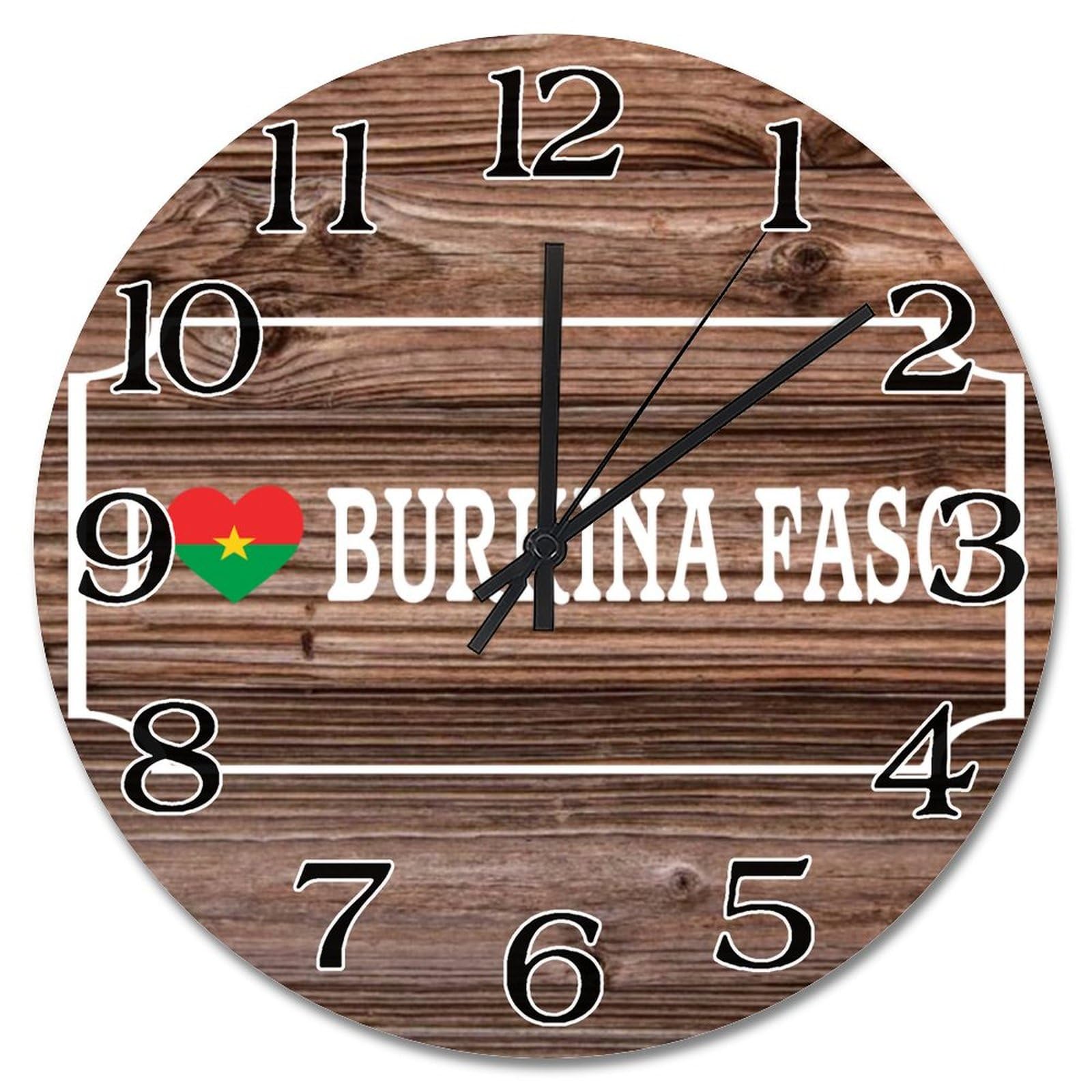 Horloge Burkina Faso en bois pour effacer la monotonie des murs
