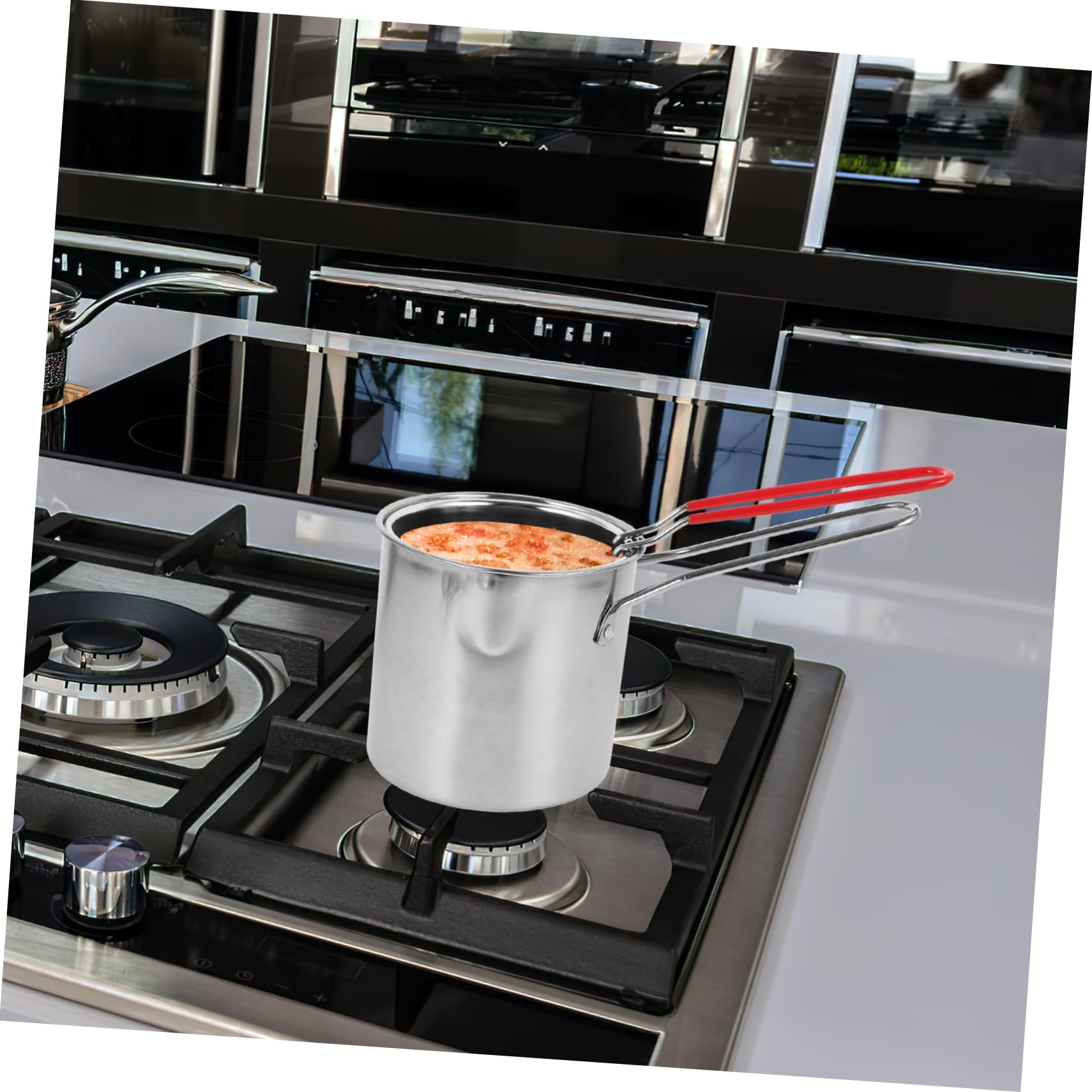 SOLUSTRE Deep Frying Pot Kitchen Deep Frying Pan Stainless Steel Mini Fryer Cookware Easy to Clean