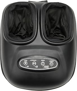 Masajeador de pies, Masajeador de pies calentado (Ágata negra) | Amasamiento profundo-Desmontable Lavable-Oficina en casa debajo del escritorio-Hombres Mujeres Padres Mayores-Cumpleaños Aniversario Navidad Regalo de San Valentín