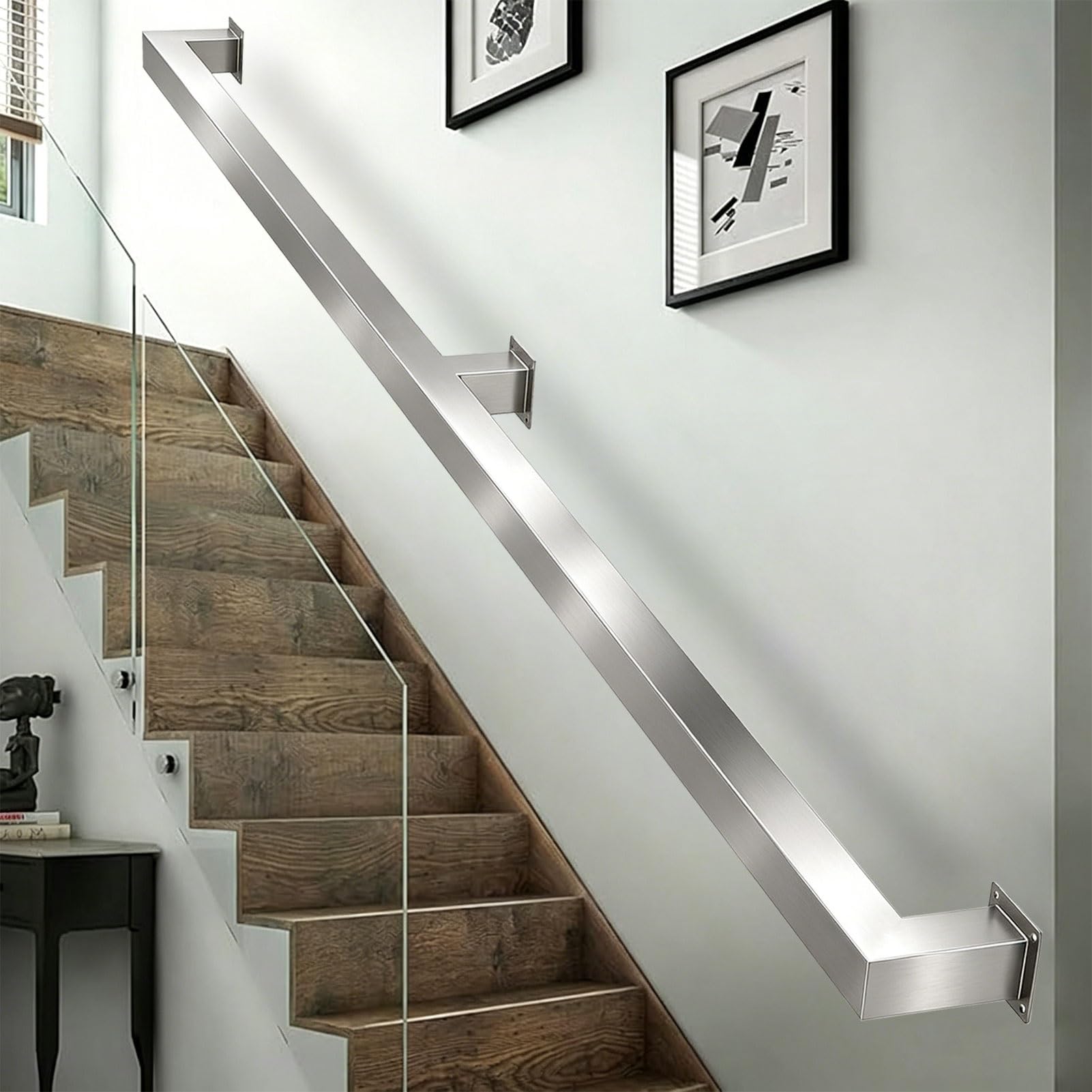 Sxbhdm One Color Stainless Steel Handrail For Stairs, 1M 1.5M 2M 3M 5M Wall Mount Staircase Banister Hand Rails, Stair Railing For Indoor And Outdoor, Safety Grab Bar(20Ft/600Cm)