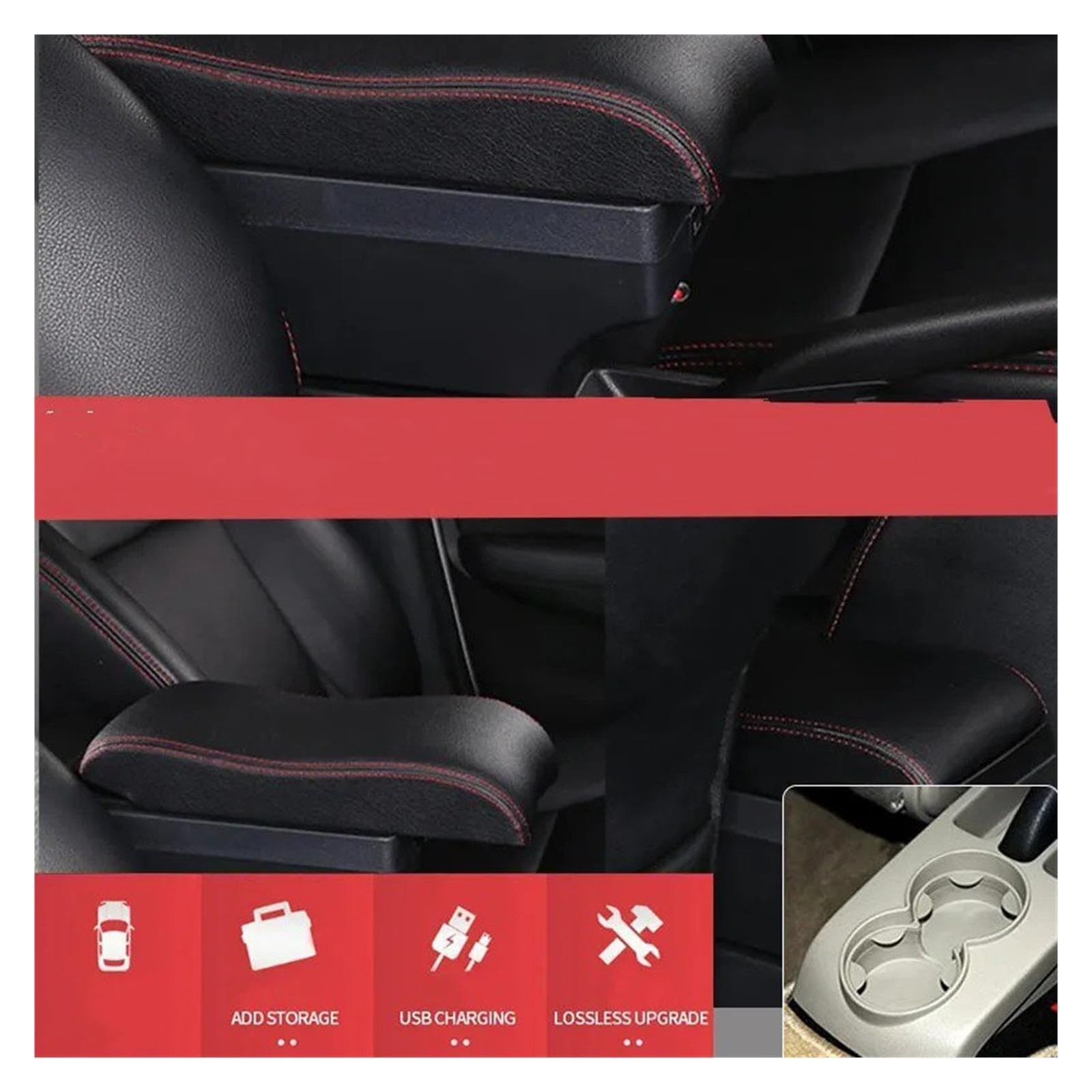 Para POLO Mk5 6R Para venti 2002-2009 Caja Almacenamiento Automóvil