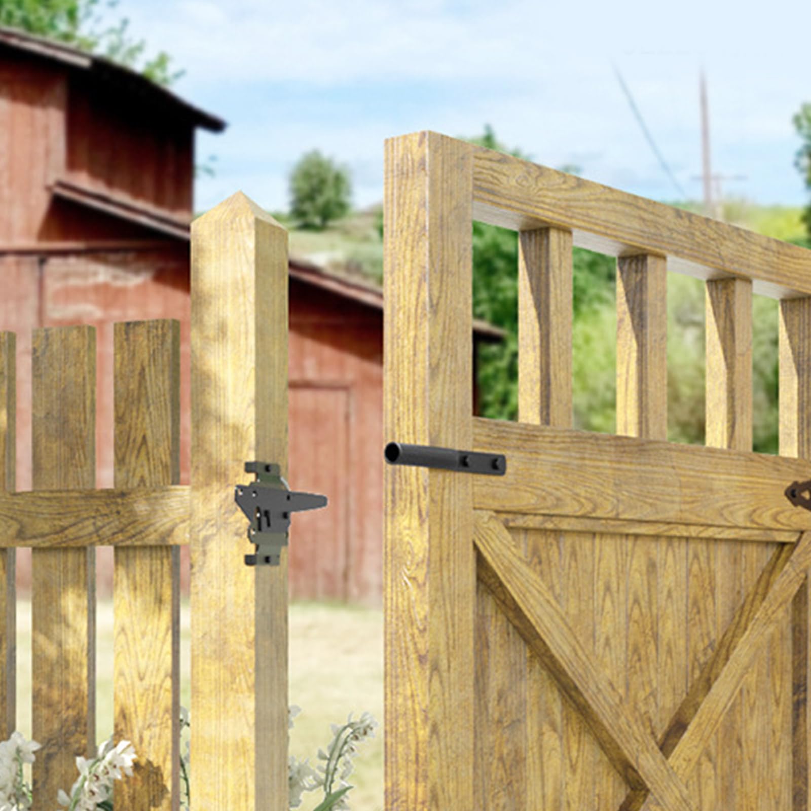 Pestillos de puerta de hierro resistente de seguridad al aire libre valla puerta cierre automático hardware puerta cierre automático