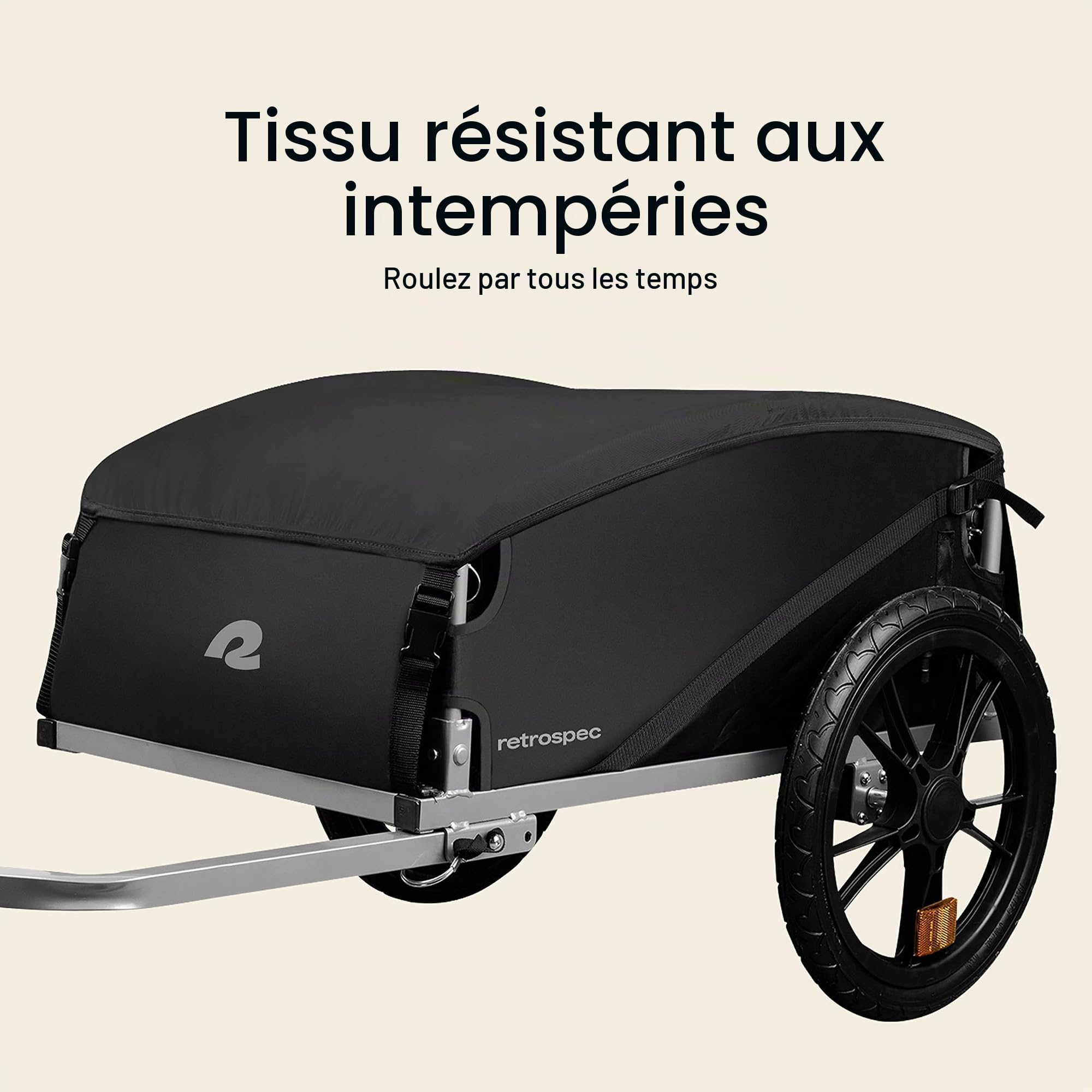 Retrospec Rover Hauler Remorque de vélo Cargo avec Cadre Pliable et Tissu résistant aux intempéries, Grand Porte-Bagages, Convient aux Roues de vélo de 20" à 29"