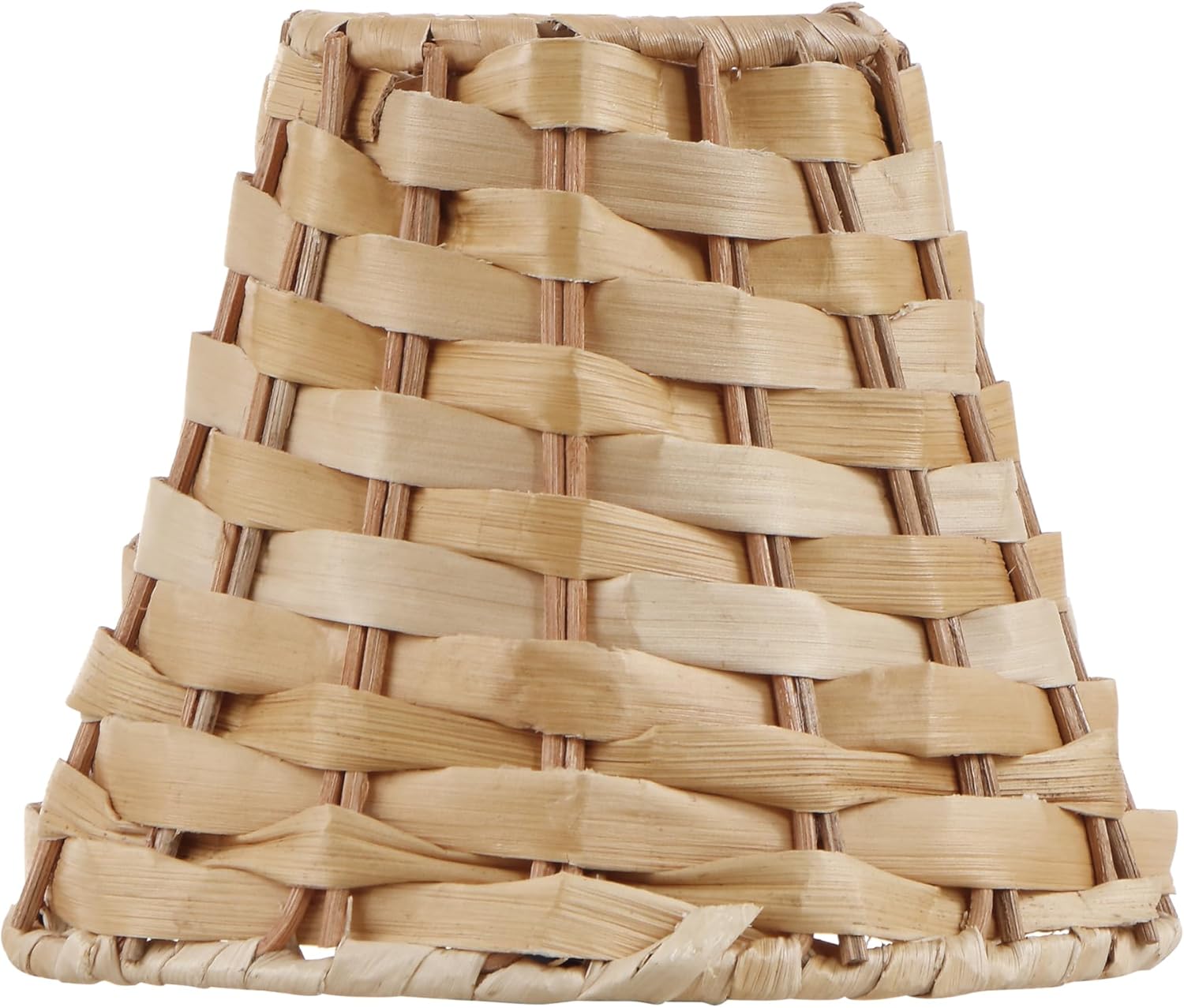Aspen Creative 51001 Empire Clip On Chandelier Natural Banana Leaf Lamp Shade, 3" Top x 6" Bottom x 4-3/4" Slant Height