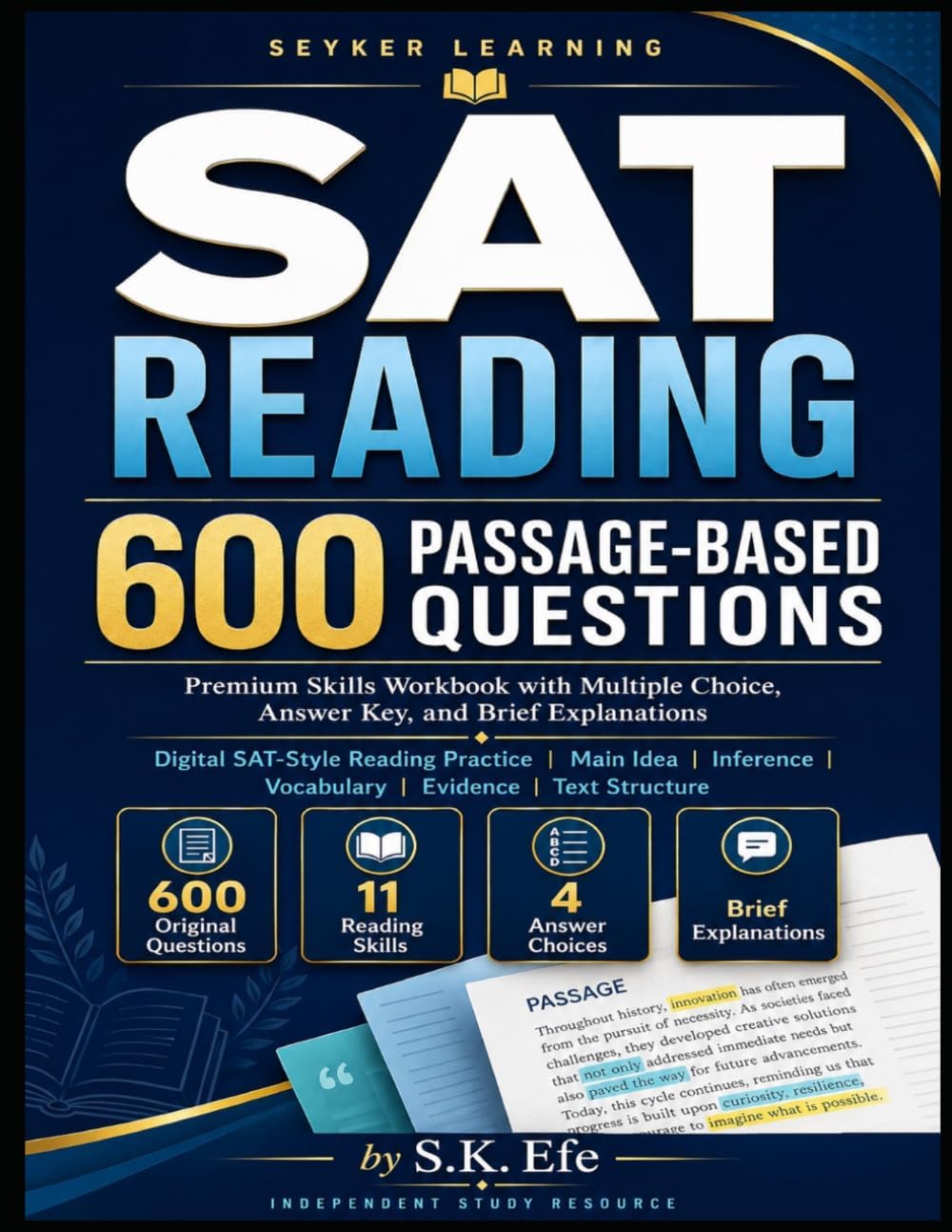 SAT Reading Practice Workbook: 600 Passage-Based Questions in Digital SAT Format with Full Answer Key (Ultimate Test Prep Series)