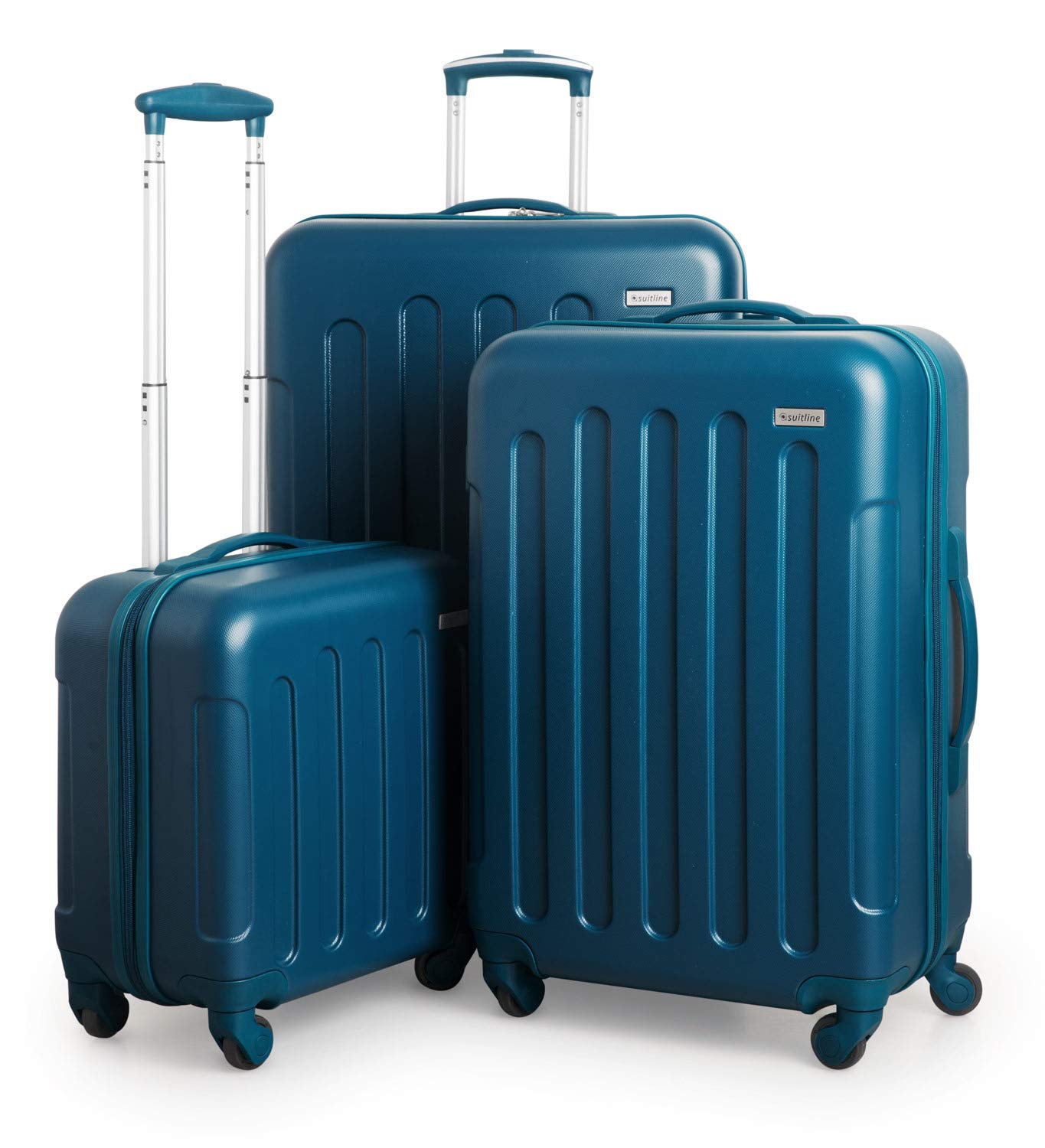 SUITLINE Kofferset, 3 Hartschalen-Trolleys - Kabinengepäck + mittelgroßer Koffer großer Reisekoffer, Set de...