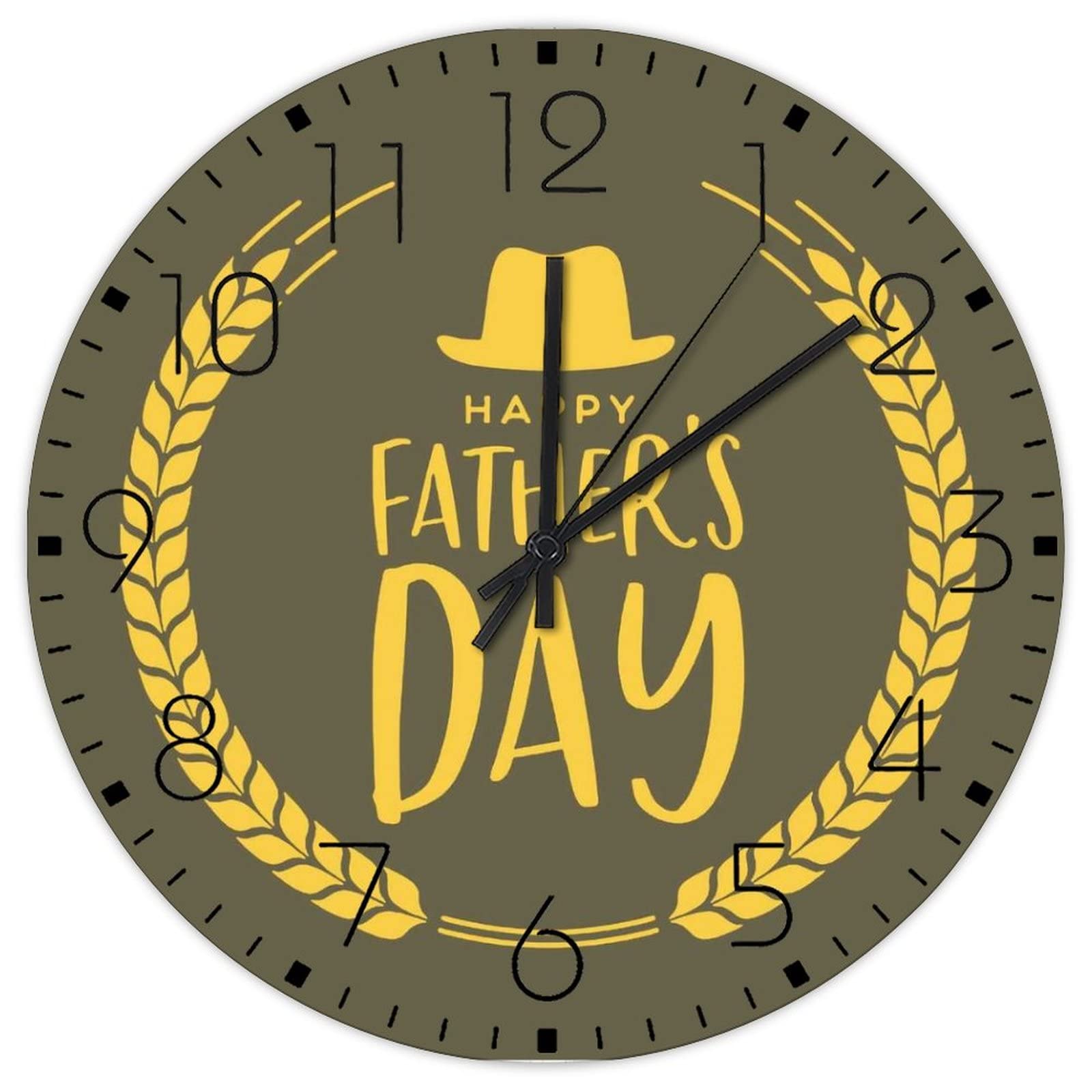 Horloge murale en bois rustique 30 cm ronde pour décoration maison, école et restaurant