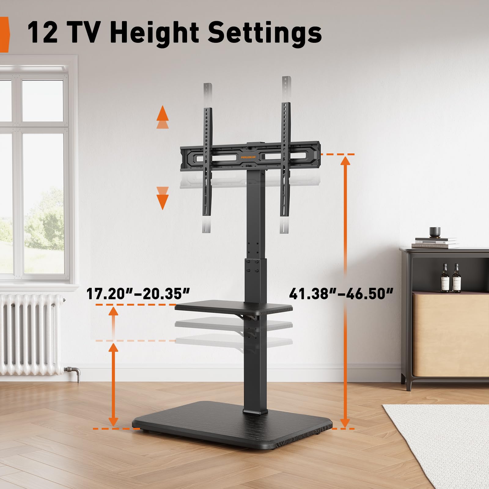 Suporte De TV Industrial WelFurGeer - Com Tomadas E Prateleiras