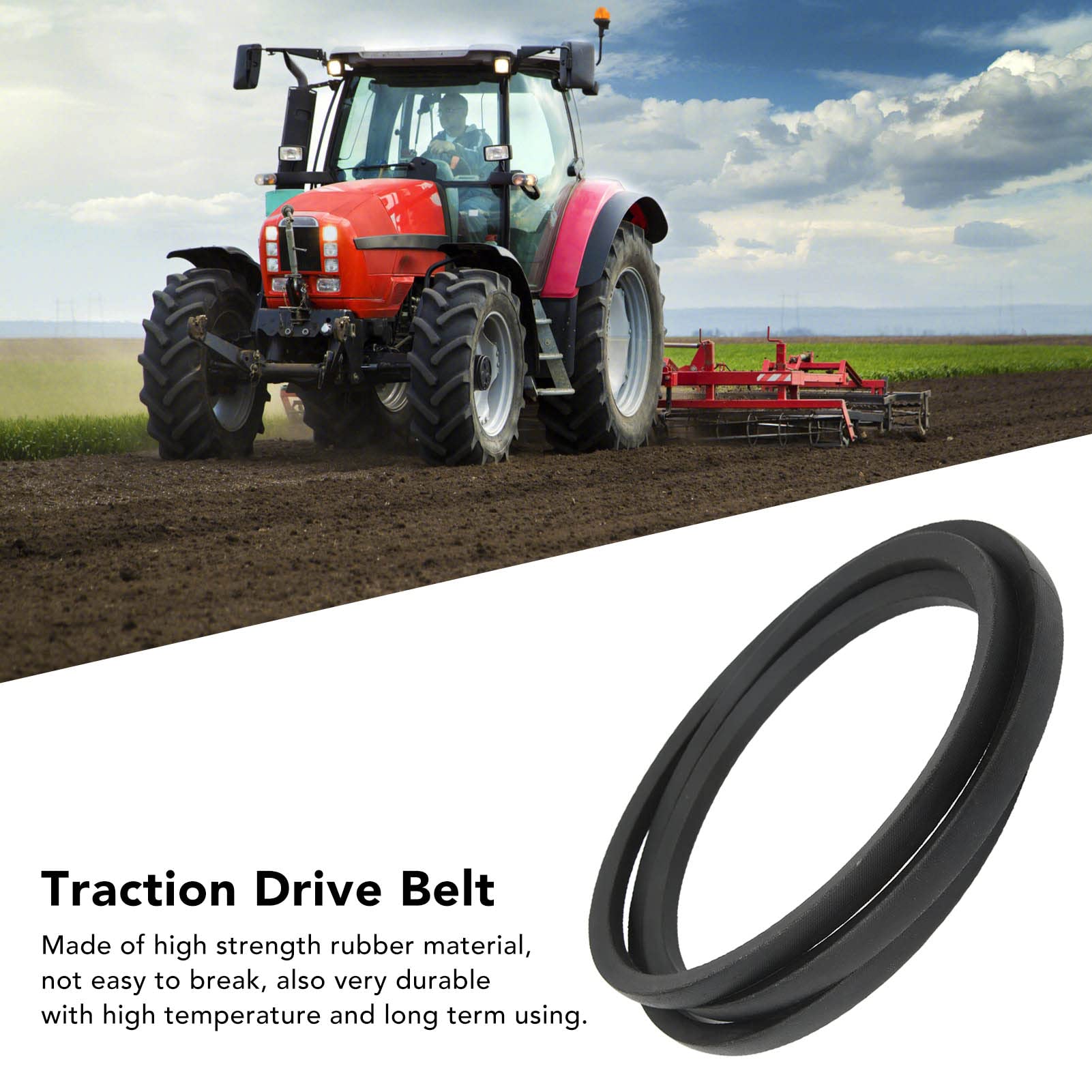 Courroie D'entraînement de Traction, Moteur M126009 R2 à Transmission en Caoutchouc de Remplacement Haute Résistance avec Taille Compacte Légère, pour LT166 LT155