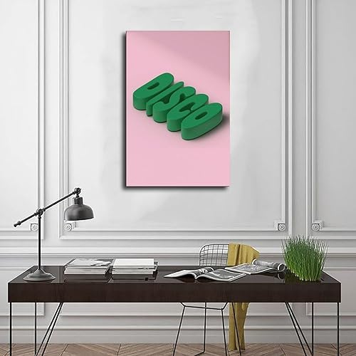 Miniatura 3 de Disco Typography Pink And Green Print - Funky Disco, 70s 80s 80s, 3D DISCO, Party Night, Trendy Home Poster, Minimalist Retro, Colourful Art Canvas