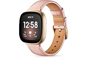 Genuine Leather Bands Compatible with Fitbit Versa 4 and Sense, Personalized and...