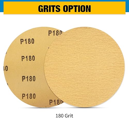 Miniatura 51 de S SATC 100 discos de lija PSA de 6 pulgadas, papel de lija con parte trasera adhesiva de grano 80 para taladro, papel de lija automotriz redondo