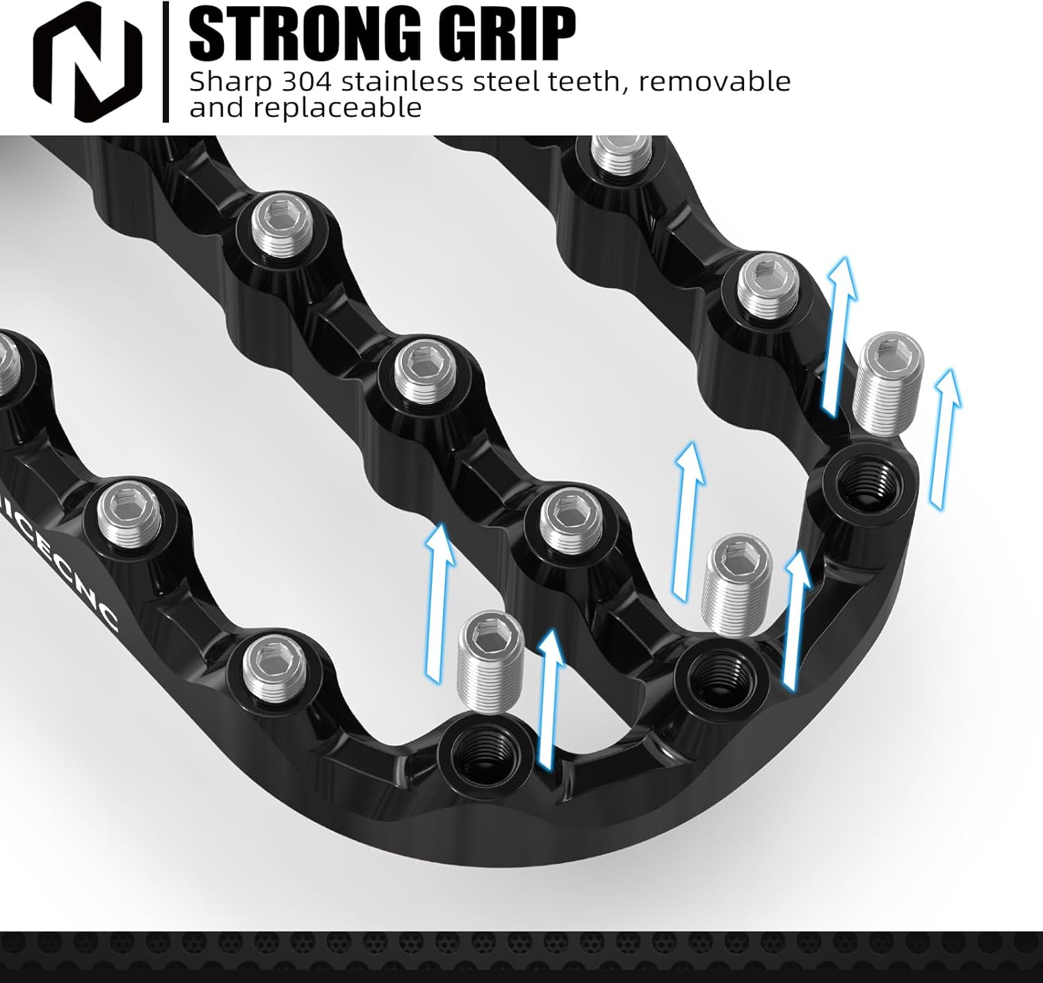 NICECNC Flat Foot Pegs Footpeg Compatible with 390 Adventure 2020 2021 2022 2023 2024, Foot Pedals, Anodization, CNC-machined, Black