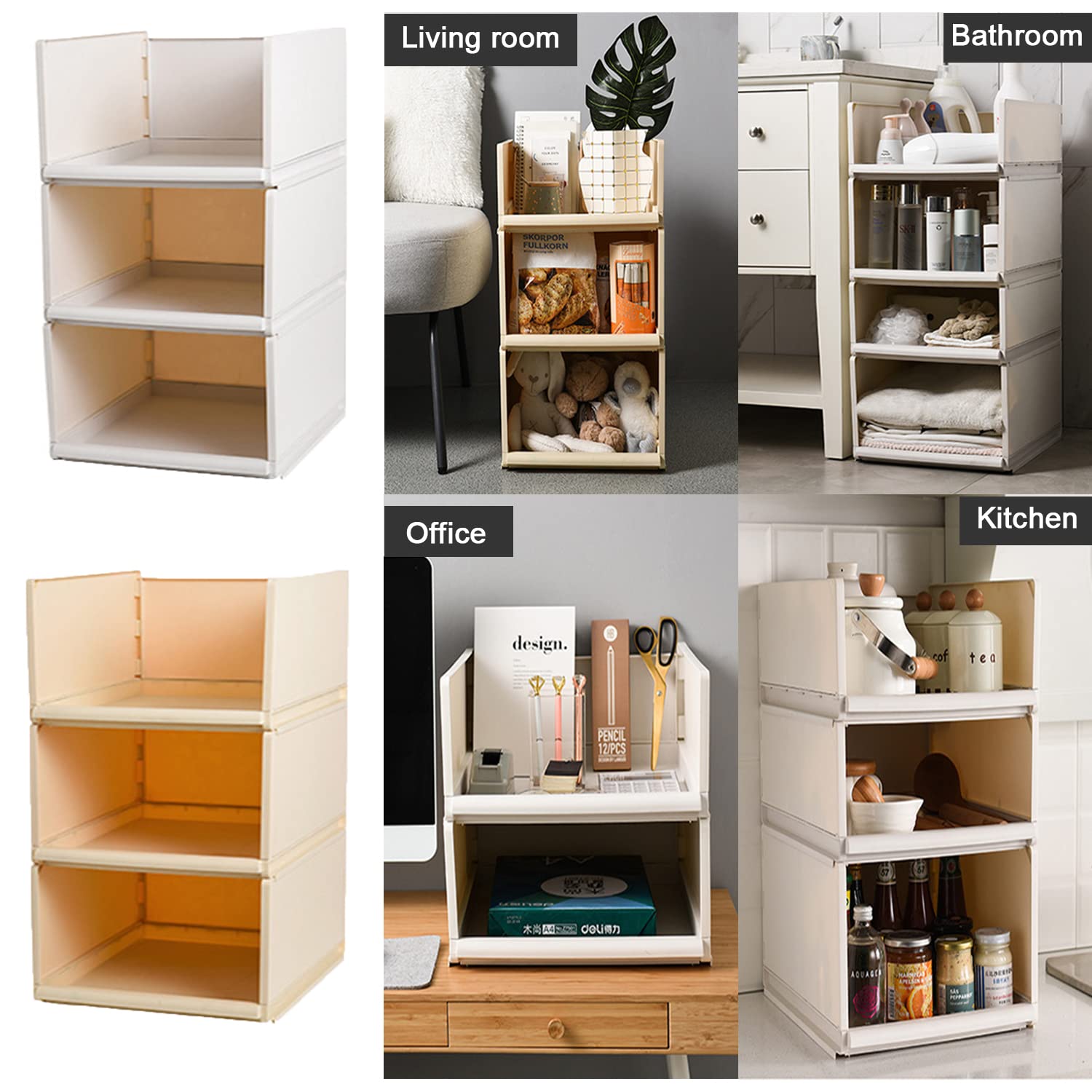Stapelbare Regal KleiderschrankSchubladenbox Teiler Kleideraufbewahrungskorbhalter Schrank- für Kleidung Küchen Schlafzimmer