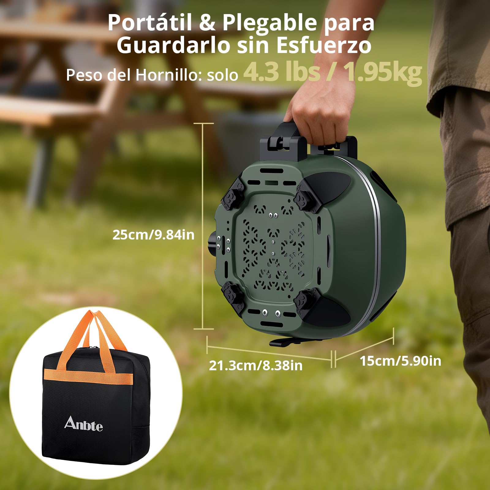 Anbte Hornillo de Camping de 2 Fuegos,2x3 kW, Cocina Portátil de Gas | Quemadores Ajustables, Plegable y Ligero, para Acampadas, Cocina al Aire Libre y Situaciones de Emergencia