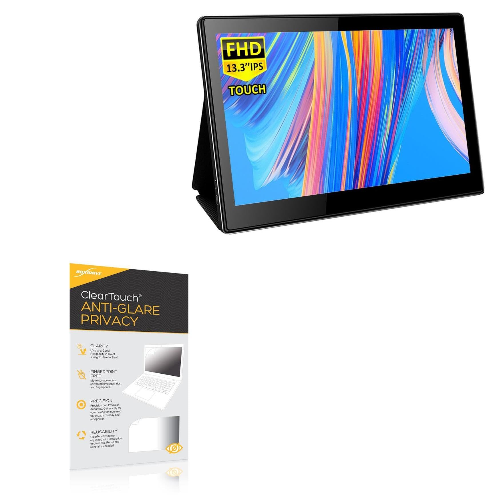 BoxWave Screen Protector Compatible with Magedok OLED Portable Touchscreen Monitor PI X6 (13.3 in) - ClearTouch Anti-Glare Privacy (2-Pack), Privacy Screen Protector Flexible Film Anti-Glare