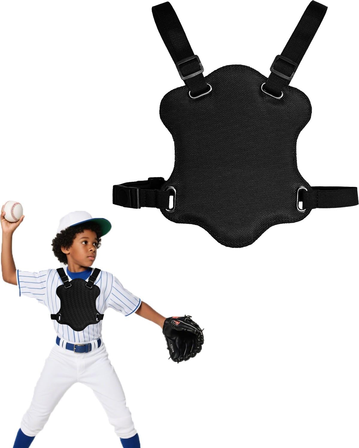 FEYRUN Youth Chest Protector for Baseball Softball Football Lacrosse - Padded Sternum Heart Rib Guard for Kids