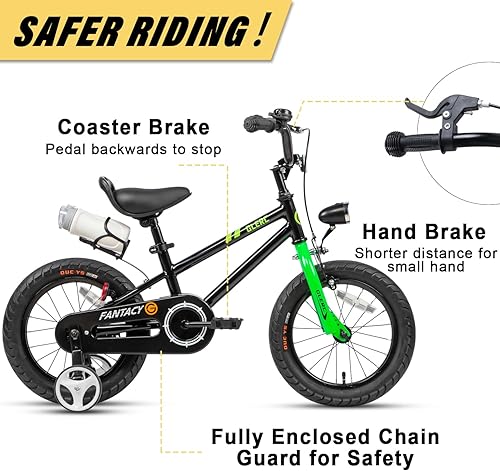 Miniatura 3 de Glerc Fantazy Kids Bike 12-20 Inch Bicycle for Age 2-14 Year Old Boys & Girls with Training Wheels & Bottle Cage & Headlight & Mudguard & Kickstand